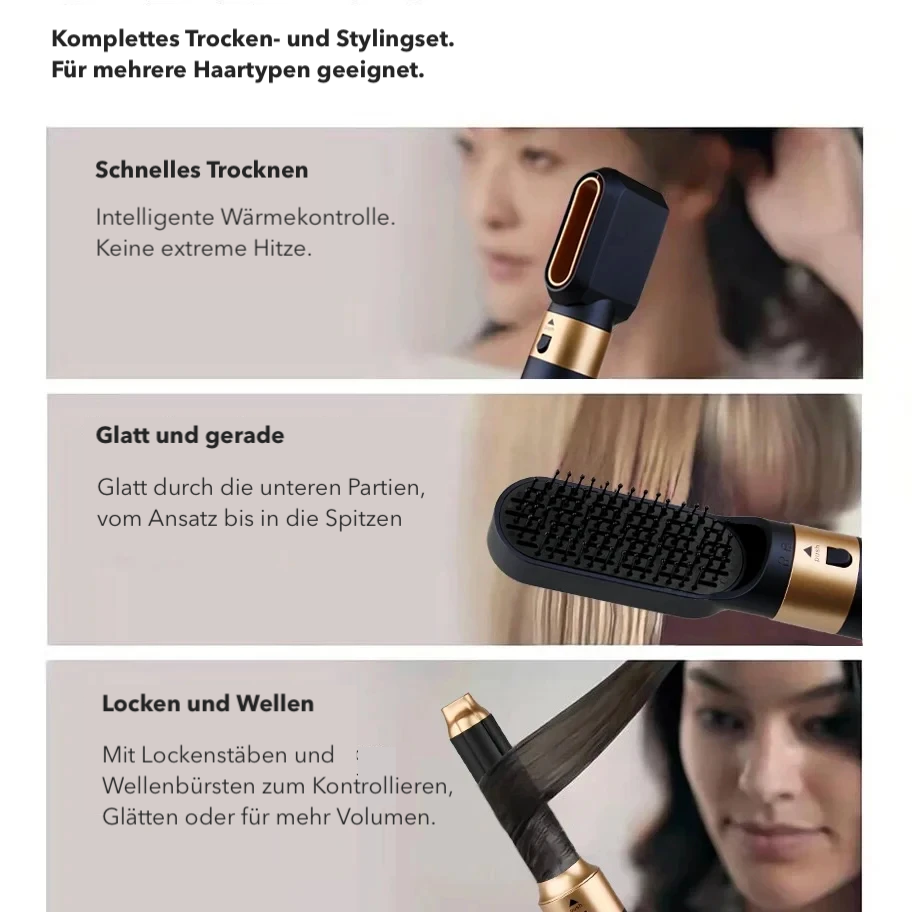 5-in-1 Multi Haarstyler | Haartrockner, Haarglätter, Lockenstab und Haarbürste